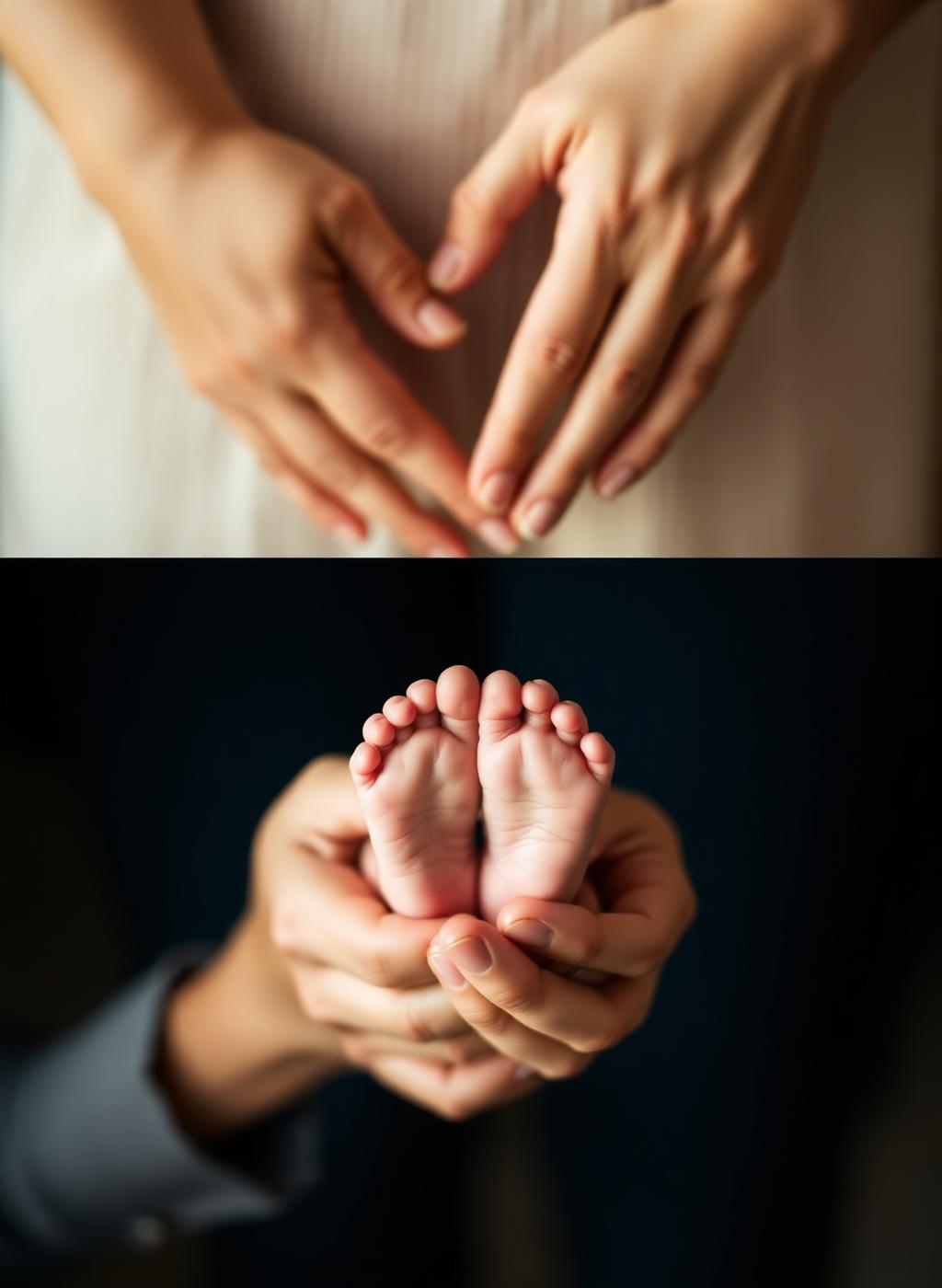 Ebeveyn ellerinde minik bebek ayakları